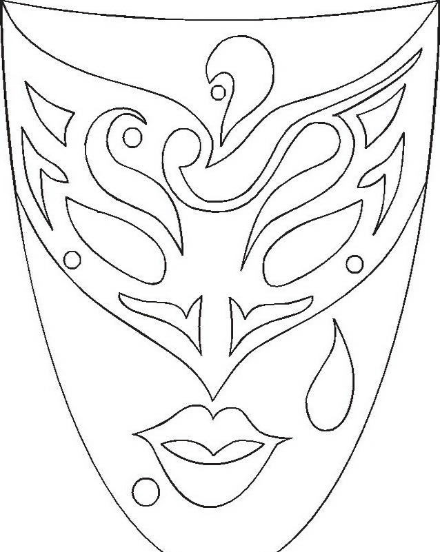 Maschera di carnevale da stampare e colorare • Disegni da Colorare